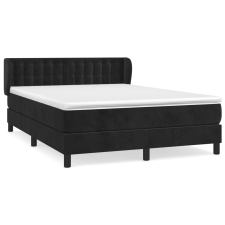 vidaXL fekete bársony rugós ágy matraccal 140 x 190 cm (3127729) ágy és ágykellék