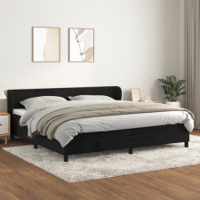 vidaXL fekete bársony rugós ágy matraccal 200x200 cm ágy és ágykellék