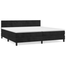 vidaXL fekete bársony rugós ágy matraccal 200x200 cm (3141205) ágy és ágykellék