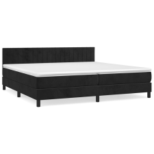 vidaXL fekete bársony rugós ágy matraccal 200x200 cm (3141445) ágy és ágykellék