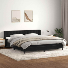 vidaXL fekete bársony rugós ágy matraccal 200x210 cm ágy és ágykellék