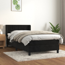 vidaXL fekete bársony rugós ágy matraccal 80 x 200 cm ágy és ágykellék