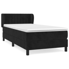vidaXL fekete bársony rugós ágy matraccal 90 x 200 cm (3127591) ágy és ágykellék