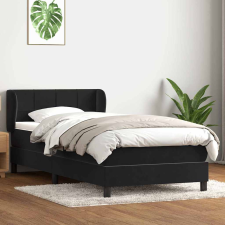 vidaXL fekete bársony rugós ágy matraccal 90x210 cm ágy és ágykellék