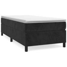 vidaXL fekete bársony rugós ágykeret 100x200 cm (3121104) ágy és ágykellék