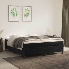 vidaXL Fekete bársony rugós ágykeret 180x200 cm ágy és ágykellék