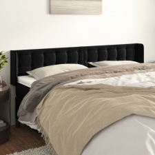 vidaXL fekete bársony szárnyas fejtámla 163x16x78/88 cm ágy és ágykellék