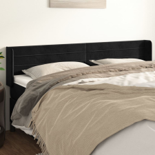 vidaXL fekete bársony szárnyas fejtámla 163x16x78/88 cm ágy és ágykellék