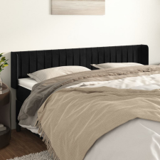 vidaXL fekete bársony szárnyas fejtámla 163x16x78/88 cm ágy és ágykellék