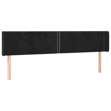 vidaXL fekete bársony szárnyas fejtámla 163x16x78/88 cm (3118684) ágy és ágykellék