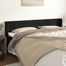 vidaXL Fekete bársony szárnyas fejtámla 183x16x78/88 cm ágy és ágykellék