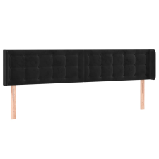 vidaXL fekete bársony szárnyas fejtámla 203x16x78/88 cm (3119270) ágy és ágykellék