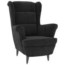 vidaXL fekete bársonyfotel (324065) bútor