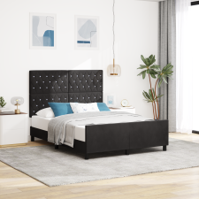 vidaXL Fekete Bársonyos Ágykeret 140x200 cm ágy és ágykellék
