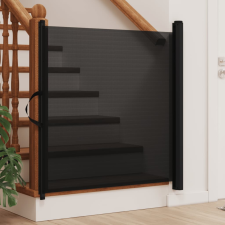 vidaXL Fekete behúzható kisállatkapu 117,5 x 125 cm bababiztonság