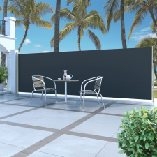 vidaXL Fekete behúzható oldalsó napellenző 160 x 500 cm kerti bútor