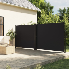 vidaXL Fekete behúzható oldalsó napellenző 160 x 600 cm kerti bútor