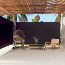 vidaXL fekete behúzható oldalsó napellenző 200 x 600 cm kerti bútor