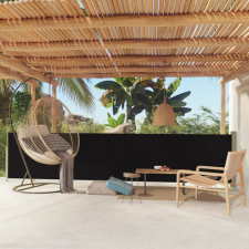vidaXL Fekete behúzható oldalsó terasznapellenző 117 x 500 cm kerti bútor