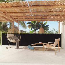 vidaXL fekete behúzható oldalsó terasznapellenző 117 x 600 cm kerti bútor