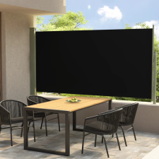vidaXL fekete behúzható oldalsó terasznapellenző 160 x 300 cm kerti bútor