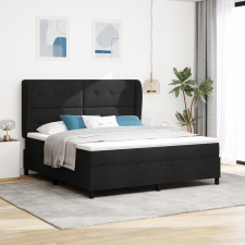 vidaXL Fekete Boxspring Ágy Mattal, 180x200 cm, Szövet ágy és ágykellék
