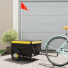 vidaXL fekete-citromsárga vas teherszállító kerékpár utánfutó 30 kg