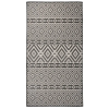 vidaXL Fekete csíkos lapos szövésű kültéri szőnyeg 80 x 150 cm