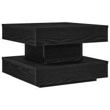 vidaXL fekete dohányzóasztal 360 fokban forgatható 50x50x34,5 cm (858471) bútor