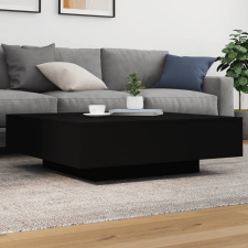 vidaXL fekete dohányzóasztal LED-lámpákkal 100 x 100 x 31 cm bútor