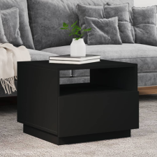 vidaXL fekete dohányzóasztal LED-lámpákkal 50x49x40 cm bútor