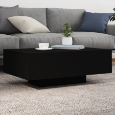 vidaXL Fekete dohányzóasztal LED-lámpákkal 85 x 55 x 31 cm bútor