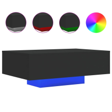 vidaXL fekete dohányzóasztal LED-lámpákkal 85 x 55 x 31 cm (836610) bútor