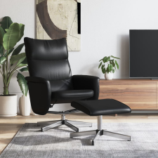 vidaXL fekete dönthető műbőr fotel lábzsámollyal bútor