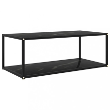 vidaXL fekete edzett üveg dohányzóasztal 100 x 50 x 35 cm bútor
