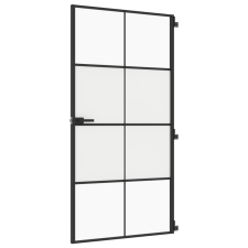 vidaXL fekete edzett üveg és alumínium beltéri ajtó 102,5x201,5 cm (155130) nyílászáró
