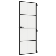 vidaXL fekete edzett üveg és alumínium vékony beltéri ajtó 76x201,5 cm (155125) nyílászáró