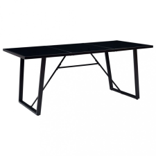 vidaXL Fekete edzett üveg étkezőasztal 200 x 100 x 75 cm bútor