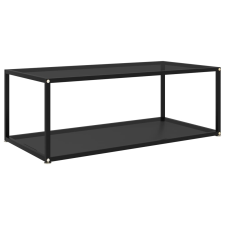 vidaXL fekete edzett üveg teázóasztal 100 x 50 x 35 cm bútor