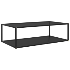 vidaXL fekete edzett üveg teázóasztal 120 x 60 x 35 cm bútor