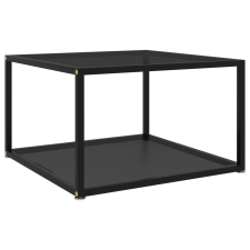 vidaXL fekete edzett üveg teázóasztal 60 x 60 x 35 cm bútor