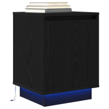 vidaXL fekete éjjeliszekrény LED-világítással 38x34x50 cm bútor