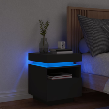 vidaXL fekete éjjeliszekrény LED-világítással 40 x 39 x 48,5 cm bútor