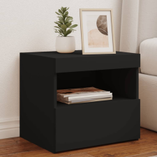 vidaXL fekete éjjeliszekrény LED-világítással 50 x 40 x 45 cm bútor