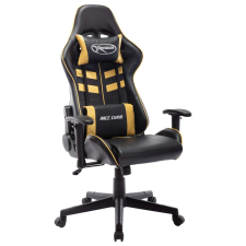 vidaXL fekete és arany színű műbőr gamer szék forgószék