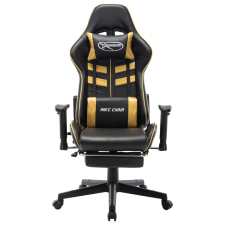 vidaXL fekete és aranyszínű műbőr gamer szék lábtámasszal (20512) forgószék