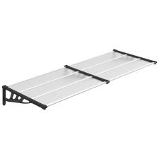 vidaXL fekete és átlátszó polikarbonát ajtóelőtető 239 x 90 cm (153686) kerti bútor