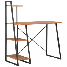 vidaXL Fekete és barna íróasztal polcrendszerrel 102 x 50 x 117 cm íróasztal