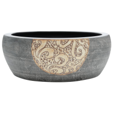 vidaXL fekete és barna kerámia kerek asztali mosdó Φ41 x 14 cm (155060) szaniter