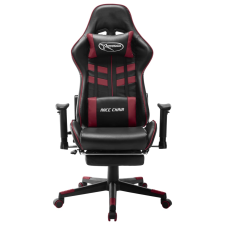 vidaXL fekete és bordó műbőr gamer szék lábtámasszal (20517) forgószék